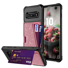 Load image into Gallery viewer, Glitter Magnetic Card Bag Phone Case, For Samsung Galaxy S10, For Samsung Galaxy S10+, For Samsung Galaxy S10e, For Samsung Galaxy S9, For Samsung Galaxy S9+, For Samsung Galaxy Note9
