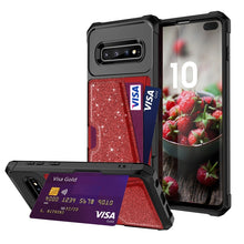 Load image into Gallery viewer, Glitter Magnetic Card Bag Phone Case, For Samsung Galaxy S10, For Samsung Galaxy S10+, For Samsung Galaxy S10e, For Samsung Galaxy S9, For Samsung Galaxy S9+, For Samsung Galaxy Note9