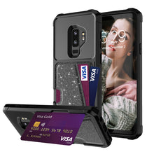 Load image into Gallery viewer, Glitter Magnetic Card Bag Phone Case, For Samsung Galaxy S10, For Samsung Galaxy S10+, For Samsung Galaxy S10e, For Samsung Galaxy S9, For Samsung Galaxy S9+, For Samsung Galaxy Note9