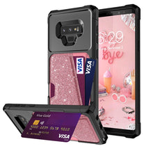 Load image into Gallery viewer, Glitter Magnetic Card Bag Phone Case, For Samsung Galaxy S10, For Samsung Galaxy S10+, For Samsung Galaxy S10e, For Samsung Galaxy S9, For Samsung Galaxy S9+, For Samsung Galaxy Note9