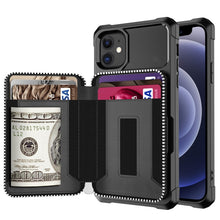Load image into Gallery viewer, Zipper Wallet Card Bag PU Back Case, For iPhone 12 mini, For iPhone 12 / 12 Pro, For iPhone 12 Pro Max, For iPhone 11 Pro, For iPhone 11 Pro Max, For iPhone XR, For iPhone XS Max, For iPhone SE 2022 / SE 2020 / 7 / 8 / 6 / 6s                           ...