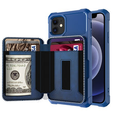 Load image into Gallery viewer, Zipper Wallet Card Bag PU Back Case, For iPhone 12 mini, For iPhone 12 / 12 Pro, For iPhone 12 Pro Max, For iPhone 11 Pro, For iPhone 11 Pro Max, For iPhone XR, For iPhone XS Max, For iPhone SE 2022 / SE 2020 / 7 / 8 / 6 / 6s                           ...