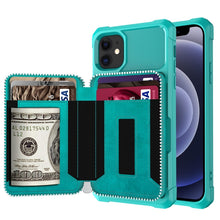Load image into Gallery viewer, Zipper Wallet Card Bag PU Back Case, For iPhone 12 mini, For iPhone 12 / 12 Pro, For iPhone 12 Pro Max, For iPhone 11 Pro, For iPhone 11 Pro Max, For iPhone XR, For iPhone XS Max, For iPhone SE 2022 / SE 2020 / 7 / 8 / 6 / 6s                           ...