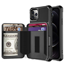 Load image into Gallery viewer, Zipper Wallet Card Bag PU Back Case, For iPhone 12 mini, For iPhone 12 / 12 Pro, For iPhone 12 Pro Max, For iPhone 11 Pro, For iPhone 11 Pro Max, For iPhone XR, For iPhone XS Max, For iPhone SE 2022 / SE 2020 / 7 / 8 / 6 / 6s                           ...