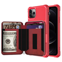 Load image into Gallery viewer, Zipper Wallet Card Bag PU Back Case, For iPhone 12 mini, For iPhone 12 / 12 Pro, For iPhone 12 Pro Max, For iPhone 11 Pro, For iPhone 11 Pro Max, For iPhone XR, For iPhone XS Max, For iPhone SE 2022 / SE 2020 / 7 / 8 / 6 / 6s                           ...