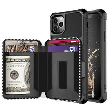Load image into Gallery viewer, Zipper Wallet Card Bag PU Back Case, For iPhone 12 mini, For iPhone 12 / 12 Pro, For iPhone 12 Pro Max, For iPhone 11 Pro, For iPhone 11 Pro Max, For iPhone XR, For iPhone XS Max, For iPhone SE 2022 / SE 2020 / 7 / 8 / 6 / 6s                           ...