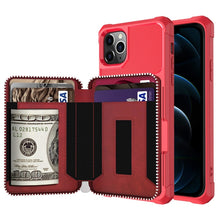 Load image into Gallery viewer, Zipper Wallet Card Bag PU Back Case, For iPhone 12 mini, For iPhone 12 / 12 Pro, For iPhone 12 Pro Max, For iPhone 11 Pro, For iPhone 11 Pro Max, For iPhone XR, For iPhone XS Max, For iPhone SE 2022 / SE 2020 / 7 / 8 / 6 / 6s                           ...