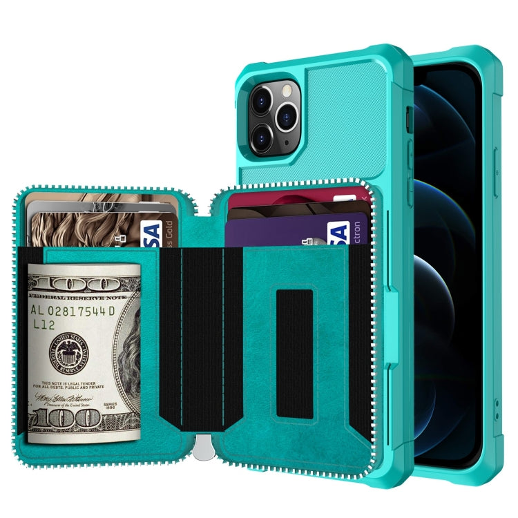 Zipper Wallet Card Bag PU Back Case, For iPhone 12 mini, For iPhone 12 / 12 Pro, For iPhone 12 Pro Max, For iPhone 11 Pro, For iPhone 11 Pro Max, For iPhone XR, For iPhone XS Max, For iPhone SE 2022 / SE 2020 / 7 / 8 / 6 / 6s                           ...