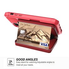 Load image into Gallery viewer, Zipper Wallet Card Bag PU Back Case, For iPhone 11, For iPhone X / XS