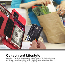Load image into Gallery viewer, Zipper Wallet Card Bag PU Back Case, For iPhone 11, For iPhone X / XS