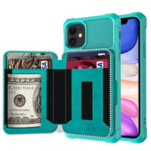 Load image into Gallery viewer, Zipper Wallet Card Bag PU Back Case, For iPhone 11, For iPhone X / XS