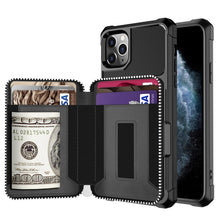 Load image into Gallery viewer, Zipper Wallet Card Bag PU Back Case, For iPhone 12 mini, For iPhone 12 / 12 Pro, For iPhone 12 Pro Max, For iPhone 11 Pro, For iPhone 11 Pro Max, For iPhone XR, For iPhone XS Max, For iPhone SE 2022 / SE 2020 / 7 / 8 / 6 / 6s                           ...