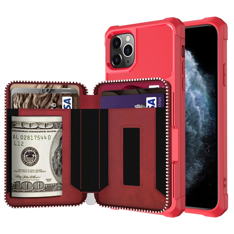 Zipper Wallet Card Bag PU Back Case, For iPhone 12 mini, For iPhone 12 / 12 Pro, For iPhone 12 Pro Max, For iPhone 11 Pro, For iPhone 11 Pro Max, For iPhone XR, For iPhone XS Max, For iPhone SE 2022 / SE 2020 / 7 / 8 / 6 / 6s                           ...