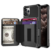 Load image into Gallery viewer, Zipper Wallet Card Bag PU Back Case, For iPhone 12 mini, For iPhone 12 / 12 Pro, For iPhone 12 Pro Max, For iPhone 11 Pro, For iPhone 11 Pro Max, For iPhone XR, For iPhone XS Max, For iPhone SE 2022 / SE 2020 / 7 / 8 / 6 / 6s                           ...
