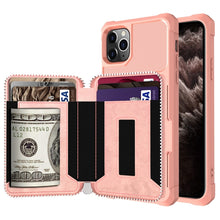 Load image into Gallery viewer, Zipper Wallet Card Bag PU Back Case, For iPhone 12 mini, For iPhone 12 / 12 Pro, For iPhone 12 Pro Max, For iPhone 11 Pro, For iPhone 11 Pro Max, For iPhone XR, For iPhone XS Max, For iPhone SE 2022 / SE 2020 / 7 / 8 / 6 / 6s                           ...