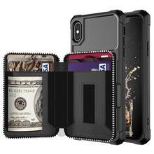 Load image into Gallery viewer, Zipper Wallet Card Bag PU Back Case, For iPhone 12 mini, For iPhone 12 / 12 Pro, For iPhone 12 Pro Max, For iPhone 11 Pro, For iPhone 11 Pro Max, For iPhone XR, For iPhone XS Max, For iPhone SE 2022 / SE 2020 / 7 / 8 / 6 / 6s                           ...