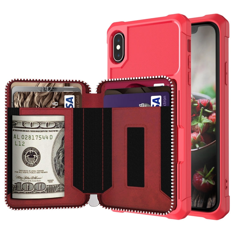 Zipper Wallet Card Bag PU Back Case, For iPhone 12 mini, For iPhone 12 / 12 Pro, For iPhone 12 Pro Max, For iPhone 11 Pro, For iPhone 11 Pro Max, For iPhone XR, For iPhone XS Max, For iPhone SE 2022 / SE 2020 / 7 / 8 / 6 / 6s                           ...