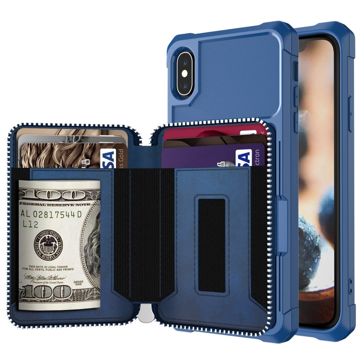 Zipper Wallet Card Bag PU Back Case, For iPhone 12 mini, For iPhone 12 / 12 Pro, For iPhone 12 Pro Max, For iPhone 11 Pro, For iPhone 11 Pro Max, For iPhone XR, For iPhone XS Max, For iPhone SE 2022 / SE 2020 / 7 / 8 / 6 / 6s                           ...