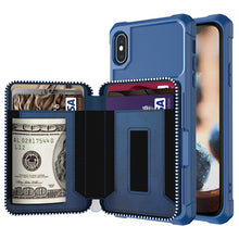 Load image into Gallery viewer, Zipper Wallet Card Bag PU Back Case, For iPhone 12 mini, For iPhone 12 / 12 Pro, For iPhone 12 Pro Max, For iPhone 11 Pro, For iPhone 11 Pro Max, For iPhone XR, For iPhone XS Max, For iPhone SE 2022 / SE 2020 / 7 / 8 / 6 / 6s                           ...