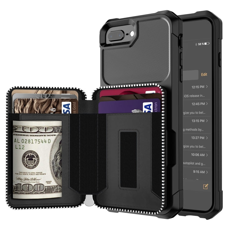 Zipper Wallet Card Bag PU Back Case, For iPhone 12 mini, For iPhone 12 / 12 Pro, For iPhone 12 Pro Max, For iPhone 11 Pro, For iPhone 11 Pro Max, For iPhone XR, For iPhone XS Max, For iPhone SE 2022 / SE 2020 / 7 / 8 / 6 / 6s                           ...