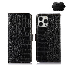 Load image into Gallery viewer, Crocodile Top Layer Cowhide Leather Phone Case, For iPhone 13 Pro, For iPhone 13 Pro Max, For iPhone 12 Pro Max