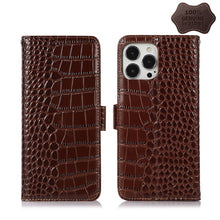 Load image into Gallery viewer, Crocodile Top Layer Cowhide Leather Phone Case, For iPhone 13 Pro, For iPhone 13 Pro Max, For iPhone 12 Pro Max