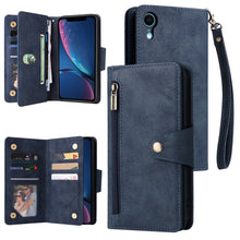 Load image into Gallery viewer, Rivet Buckle 9 Cards Three Fold Leather Phone Case, For iPhone XR, For iPhone XS Max, For iPhone 11 Pro Max, For iPhone 13 Pro, For iPhone 13 Pro Max