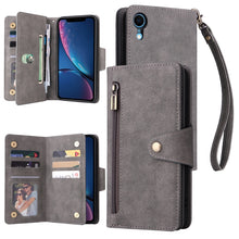 Load image into Gallery viewer, Rivet Buckle 9 Cards Three Fold Leather Phone Case, For iPhone XR, For iPhone XS Max, For iPhone 11 Pro Max, For iPhone 13 Pro, For iPhone 13 Pro Max