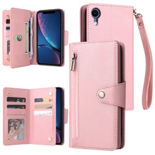 Load image into Gallery viewer, Rivet Buckle 9 Cards Three Fold Leather Phone Case, For iPhone XR, For iPhone XS Max, For iPhone 11 Pro Max, For iPhone 13 Pro, For iPhone 13 Pro Max