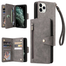 Load image into Gallery viewer, Rivet Buckle 9 Cards Three Fold Leather Phone Case, For iPhone XR, For iPhone XS Max, For iPhone 11 Pro Max, For iPhone 13 Pro, For iPhone 13 Pro Max