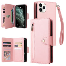 Load image into Gallery viewer, Rivet Buckle 9 Cards Three Fold Leather Phone Case, For iPhone XR, For iPhone XS Max, For iPhone 11 Pro Max, For iPhone 13 Pro, For iPhone 13 Pro Max