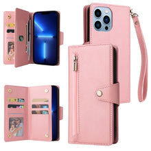 Load image into Gallery viewer, Rivet Buckle 9 Cards Three Fold Leather Phone Case, For iPhone XR, For iPhone XS Max, For iPhone 11 Pro Max, For iPhone 13 Pro, For iPhone 13 Pro Max