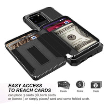 Load image into Gallery viewer, Zipper Wallet Card Bag PU Back Phone Case, For Samsung Galaxy S20, For Samsung Galaxy S20+, For Samsung Galaxy S20 Ultra, For Samsung Galaxy Note10