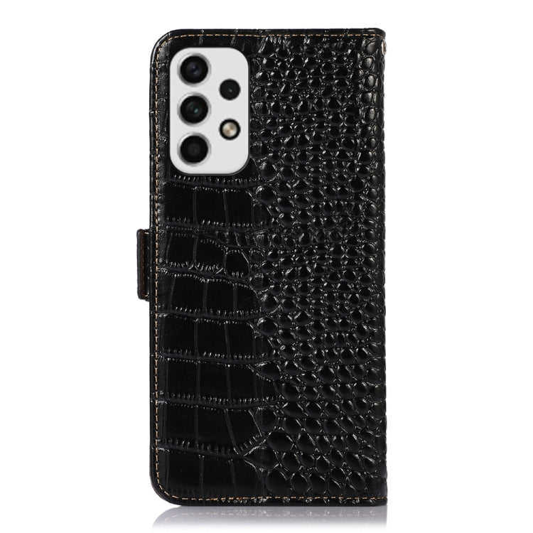 Crocodile Top Layer Cowhide Leather Phone Case, For Samsung Galaxy A23 4G, For Samsung Galaxy A33 5G, For Samsung Galaxy A53 5G, For Samsung Galaxy A73 5G