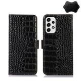 Crocodile Top Layer Cowhide Leather Phone Case, For Samsung Galaxy A23 4G, For Samsung Galaxy A33 5G, For Samsung Galaxy A53 5G, For Samsung Galaxy A73 5G