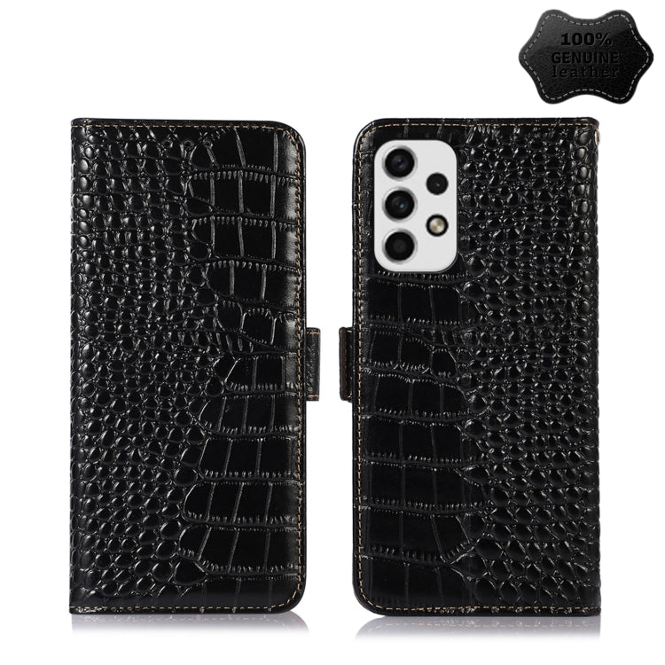 Crocodile Top Layer Cowhide Leather Phone Case, For Samsung Galaxy A23 4G, For Samsung Galaxy A33 5G, For Samsung Galaxy A53 5G, For Samsung Galaxy A73 5G