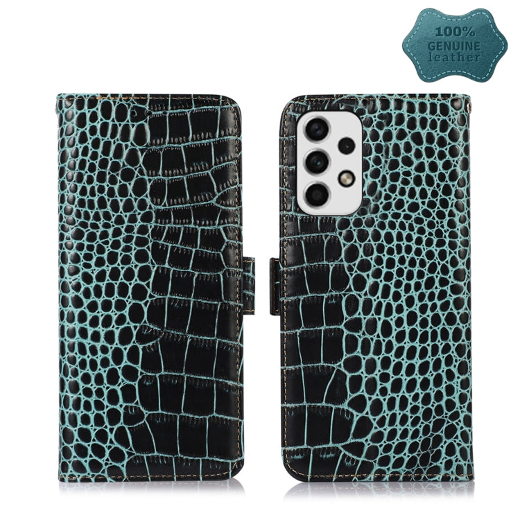 Crocodile Top Layer Cowhide Leather Phone Case, For Samsung Galaxy A23 4G, For Samsung Galaxy A33 5G, For Samsung Galaxy A53 5G, For Samsung Galaxy A73 5G