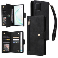 Load image into Gallery viewer, Rivet Buckle 9 Cards Three Fold Leather Phone Case, For Samsung Galaxy Note10 Lite, For Samsung Galaxy Note10+, For Samsung Galaxy Note20 Ultra, For Samsung Galaxy S8, For Samsung Galaxy S9, For Samsung Galaxy S9+, For Samsung Galaxy S10               ...