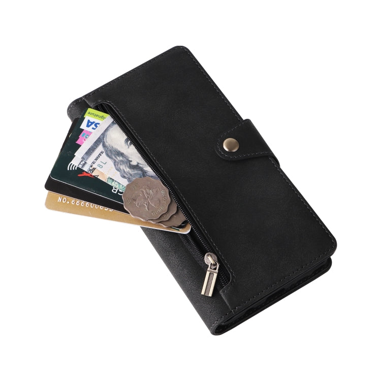 Rivet Buckle 9 Cards Three Fold Leather Phone Case, For Samsung Galaxy Note10 Lite, For Samsung Galaxy Note10+, For Samsung Galaxy Note20 Ultra, For Samsung Galaxy S8, For Samsung Galaxy S9, For Samsung Galaxy S9+, For Samsung Galaxy S10               ...