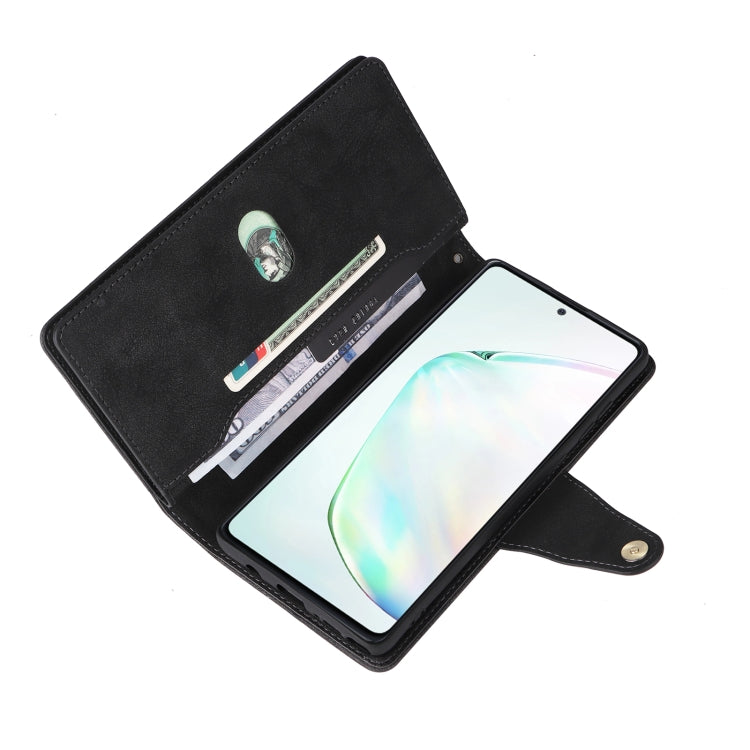 Rivet Buckle 9 Cards Three Fold Leather Phone Case, For Samsung Galaxy Note10 Lite, For Samsung Galaxy Note10+, For Samsung Galaxy Note20 Ultra, For Samsung Galaxy S8, For Samsung Galaxy S9, For Samsung Galaxy S9+, For Samsung Galaxy S10               ...