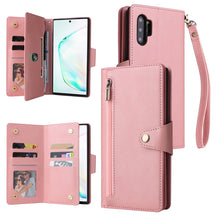 Load image into Gallery viewer, Rivet Buckle 9 Cards Three Fold Leather Phone Case, For Samsung Galaxy Note10 Lite, For Samsung Galaxy Note10+, For Samsung Galaxy Note20 Ultra, For Samsung Galaxy S8, For Samsung Galaxy S9, For Samsung Galaxy S9+, For Samsung Galaxy S10               ...