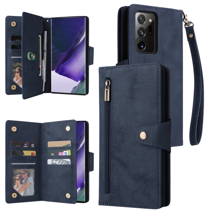 Rivet Buckle 9 Cards Three Fold Leather Phone Case, For Samsung Galaxy Note10 Lite, For Samsung Galaxy Note10+, For Samsung Galaxy Note20 Ultra, For Samsung Galaxy S8, For Samsung Galaxy S9, For Samsung Galaxy S9+, For Samsung Galaxy S10               ...