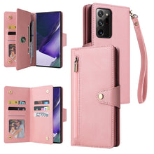 Load image into Gallery viewer, Rivet Buckle 9 Cards Three Fold Leather Phone Case, For Samsung Galaxy Note10 Lite, For Samsung Galaxy Note10+, For Samsung Galaxy Note20 Ultra, For Samsung Galaxy S8, For Samsung Galaxy S9, For Samsung Galaxy S9+, For Samsung Galaxy S10               ...
