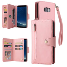 Load image into Gallery viewer, Rivet Buckle 9 Cards Three Fold Leather Phone Case, For Samsung Galaxy Note10 Lite, For Samsung Galaxy Note10+, For Samsung Galaxy Note20 Ultra, For Samsung Galaxy S8, For Samsung Galaxy S9, For Samsung Galaxy S9+, For Samsung Galaxy S10               ...