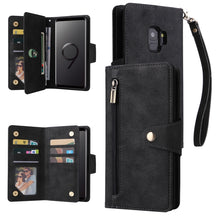 Load image into Gallery viewer, Rivet Buckle 9 Cards Three Fold Leather Phone Case, For Samsung Galaxy Note10 Lite, For Samsung Galaxy Note10+, For Samsung Galaxy Note20 Ultra, For Samsung Galaxy S8, For Samsung Galaxy S9, For Samsung Galaxy S9+, For Samsung Galaxy S10               ...