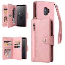 Load image into Gallery viewer, Rivet Buckle 9 Cards Three Fold Leather Phone Case, For Samsung Galaxy Note10 Lite, For Samsung Galaxy Note10+, For Samsung Galaxy Note20 Ultra, For Samsung Galaxy S8, For Samsung Galaxy S9, For Samsung Galaxy S9+, For Samsung Galaxy S10               ...
