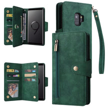 Load image into Gallery viewer, Rivet Buckle 9 Cards Three Fold Leather Phone Case, For Samsung Galaxy Note10 Lite, For Samsung Galaxy Note10+, For Samsung Galaxy Note20 Ultra, For Samsung Galaxy S8, For Samsung Galaxy S9, For Samsung Galaxy S9+, For Samsung Galaxy S10               ...