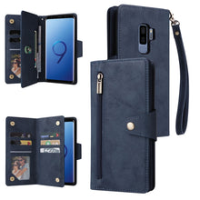 Load image into Gallery viewer, Rivet Buckle 9 Cards Three Fold Leather Phone Case, For Samsung Galaxy Note10 Lite, For Samsung Galaxy Note10+, For Samsung Galaxy Note20 Ultra, For Samsung Galaxy S8, For Samsung Galaxy S9, For Samsung Galaxy S9+, For Samsung Galaxy S10               ...