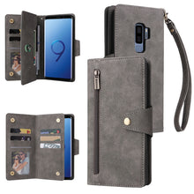 Load image into Gallery viewer, Rivet Buckle 9 Cards Three Fold Leather Phone Case, For Samsung Galaxy Note10 Lite, For Samsung Galaxy Note10+, For Samsung Galaxy Note20 Ultra, For Samsung Galaxy S8, For Samsung Galaxy S9, For Samsung Galaxy S9+, For Samsung Galaxy S10               ...
