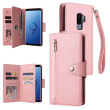 Load image into Gallery viewer, Rivet Buckle 9 Cards Three Fold Leather Phone Case, For Samsung Galaxy Note10 Lite, For Samsung Galaxy Note10+, For Samsung Galaxy Note20 Ultra, For Samsung Galaxy S8, For Samsung Galaxy S9, For Samsung Galaxy S9+, For Samsung Galaxy S10               ...